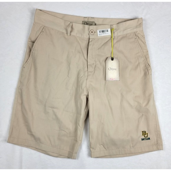 Chiliwear Baylor Bears Mens Beige Knaki Shorts NWT 34 x 10 Embroidered Logos - Picture 1 of 10